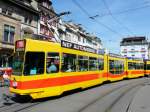 BLT - Tram Be 4/8 212 unterwegs auf der Linie 11 in der Stadt Basel am 29.04.2010