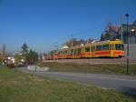 Doppeltraktion auf der Linie 10 mit den Wagen 251 und 115 auf der Fahrt Richtung Dornach.