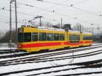 Be 4/8 mit der Betriebsnummer 218 auf dem Hof des Depots Ruchfeld. Die Aufnahme stammt vom 09.02.2012.