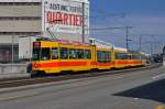 Be 4/8 mit der Betriebsnummer 202 und der Be 4/6 105 auf der Linie 11 beim Ruchfeld. Die Aufnahme stammt vom 26.03.2012.