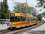 BLT - Trams Be 4/8 208 und Be 4/6 104 in Bottmingen am 25.05.2012