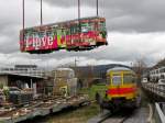 Die Zeit der Anhnger auf der Linie 17 ist vorbei. Am 04.12.2012 werden die letzten vier Anhnger im Dreispitz verladen und zur GSP nach Belgrad gefahren. Auf dem Bild: B 1318 (U-Abo) und B 1317. Die Aufnahme stammt vom 04.12.2012.