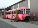 Am 4. April 2013 wurde der B 1322 auf einem Nebengleis beim Depot Hslimatt, das an eine ffentlich zugngliche Strasse grenzt und nicht abgesperrt ist verladen. Er Kommt nach Stuttgart ins Schweine Museum. Die Aufnahme stammt vom 04.04.2013.