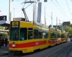 BLT = Baselland Transport Strassenbahn - Triebwagen 214 in den Strassen von Basel am 13.09.2006