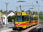 BLT - Tram Be 4/8 240 und Be 4/6 bei der einfahrt beim Bahnhof in Dornach am 31.08.2013