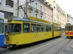 BLT - Be 4/6  105 unterwegs auf der Linie 10 in der Stadt Basel am 20.09.2014