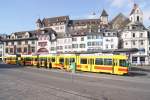 Be4/8 210 und der Be4/6 257 auf der Basler Linie 11 am Barfüsserplatz (16.03.2014)