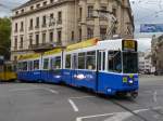 BLT - Tram Be 4/8  259 unterwegs auf der Linie 10 in der Stadt basel am 06.10.2015