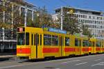 Aus dem Be 4/8 205 ist wieder ein Be 4/6 geworden. Hier ist der Wagen auf der Linie 11 am Aeschenplatz. Die Aufnahme stammt vom 02.11.2015.