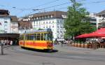 Basel BLT Tram 17 (SWP/BBC/Siemens Be 4/6 112) Barfüsserplatz am 6. Juli 2015.