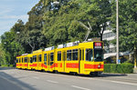 Be 4/8 207 zusammen mit dem Be 4/6 263, auf der Linie 11, fahren zur Haltestelle am Aeschenplatz. Die Aufnahme stammt vom 04.08.2016.