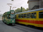 Basel BVB Tramlinie 6 (SWP/SIG/BBC/Siemens Be 4/4 477) Wettsteinplatz am 25. Juli 2006. - Scan eines Farbnegativs. Film: Agfa XRG 200-N. Kamera: Leica C2.