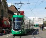 BVB Basel Be 6/8 Bombardier Flexity 2 5037 am 23.03.17 in Basel SBB Bhf