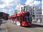 BVB - Tram Be 6/8 5010 unterwegs in der Stadt Basel am 15.09.2017