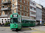 BVB: BASLER-STRASSENBAHN
Noch stehen die Be 4/4 aus den Jahren 1986 bis 1987 im täglichen Einsatz.
Die Aufnahmen der Tramlinie 15 sind am 13. April 2018 entstanden.
Schon bald werden diese Aufnahmen historisch sein. Nach dem Plan der BVB sollten ab dem Frühling 2018 nur noch Niederflurfahrzeuge im regulären Einsatz stehen.
Foto: Walter Ruetsch