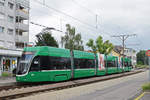 Be 6/8 Flexity 5015, auf der Linie 14, wartet an der Endstation in Pratteln. Die Aufnahme stammt vom 13.06.2018.