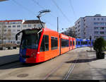 BVB - Tram 306 unterwegs auf der Linie 1 in Basel am 16.02.2019