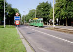 Basel BVB Tramlinie 2 (SWP/BBC Be 4/4 434) Eglisee, Riehenstrasse / Allmendstrasse am 21.