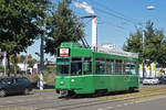 Be 4/4 496 fährt als Dienstfahrt Richtung Haltestelle Kannenfeldplatz. Die Aufnahme stammt vom 20.09.2019.