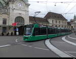 BVB - Tram Be 6/8 313 unterwegs auf der Linie 1 in Basel am 19.03.2023