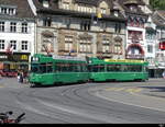 BVB - Be 4/4 487 + Be 4/4 488 unterwegs auf der Linie 15 in der Stadt Basel am 17.07.2023