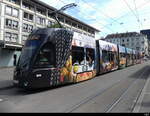 BVB - Be 6/8 5015 mit Werbung unterwegs in Basel am 17.07.2023