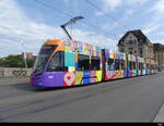 BVB - Be 6/8 5042 mit Werbung unterwegs in Basel am 17.07.2023