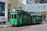 Am 21.03.2026 war der Ce 2/2 190 zusammen mit dem C3 1303 bei den Basler Geschichtstage auf einem Rundkurs unterwegs. Hier bedient der Zug die Haltestelle Messeplatz. Aufnahme Basel.