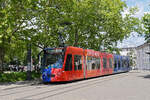 Be 6/8 Combino 306 FC Basel, auf der Linie 1, bedient am 01.06.2026 die Haltestelle Kannenfeldplatz. Aufnahme Basel.