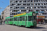 Be 4/4 493 zusammen mit dem B4S 1449, auf der Linie 15, verl�sst am 02.07.2026 die Haltestelle am Aeschenplatz. Aufnahme Basel.