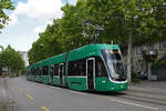 Be 6/8 Flexity 5014, auf der wegen einer Baustelle umgeleiteten Linie 3, f�hrt am 01.06.2026 zur Haltestelle ZOO Bachletten.