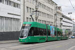 Be 4/6 Flexity 6017, auf der Linie 16, f�hrt am 17.08.2026 die Innere Margarethenstrasse hoch zur Haltestelle Markthalle.