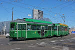Be 4/4 493 zusammen mit dem B4S 1449, auf der Linie 15, �berquert am 14.09.2026 die M�nchensteinerbr�cke. Aufnahme Basel.