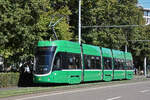 Be 4/6 Flexity 6007, auf der wegen einer Baustelle umgeleiteten Linie 3, verl�sst am 14.09.2026 die Haltestelle am Aeschenplatz. Aufnahme Basel.