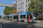 Be 6/8 Flexity 5037 mit der Skoda Werbung, auf der Linie 8, f�hrt am 21.09.2026 zur Haltestelle CIBA. Aufnahme Basel.