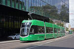 Be 6/8 Flexity 5038, auf der Linie 2, f�hrt am 10.08.2026 zur Haltestelle am Messeplatz. Aufnahme Basel.