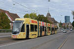 Be 4/6 Flexity 6001 mit der Werbung f�r Emmentaler K�se, auf der Linie 15, �berquert am 13.10.2026 die Wettsteinbr�cke Richtung Haltestelle Wettsteinplatz. Aufnahme Basel.