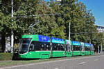 Be 6/8 Flexity 5042, auf der wegen einer Baustelle umgeleiteten Linie 3, verl�sst am 14.09.2026 die Haltestelle am Aeschenplatz. Aufnahme Basel.