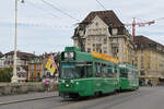 Be 4/4 479 zusammen mit dem B4S 1487, auf der Linie 15, �berquert am 07.09.2026 die Mittlere Rheinbr�cke Richtung Haltestelle Schiffl�nde. Aufnahme Basel.