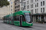 Be 4/6 Flexity 6011, auf der Linie 16, verl�sst am 19.10.2026 die Haltestelle Theater Richtung Haltestelle Barf�sserplatz. Aufnahme Basel.