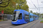 Be 6/8 Flexity 5006 mit der SANDOZ Werbung, auf der Linie 2, verl�sst am 13.10.2026 die Schlaufe beim Eglisee. Aufnahme Basel.