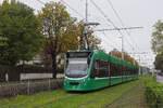 Be 6/8 Combino 308, auf der Linie 2, f�hrt am 19.10.2026 zur Endstation beim Eglisee. Aufnahme Basel.