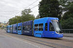 Be 6/8 Flexity 5006 mit der SANDOZ Werbung, auf der Linie 2, �berquert am 13.10.2026 die Wettsteinbr�cke Richtung Haltestelle Wettsteinplatz.