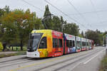 Be 6/8 Flexity 5003 mit der Werbung f�r den Wohnpark Binzen, auf der Linie 6, bedient am 19.10.2026 die Haltestelle Weilstrasse.