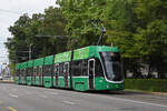 Be 6/8 Flexity 5020, auf der wegen einer Baustelle umgeleiteten Linie 14, f�hrt am 10.08.2026 zur Haltestelle am Aeschenplatz.