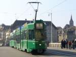 BVB - Triebwagen Be 4/8 681 mit 1 Beiwagen unterwegs in Basel auf der Linie 8 am 03.11.2007