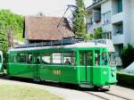 BVB -  Tram Be 4/4 413 unterwegs in Riehen bei der 100 Jahr Feier der Linie 6 am 10.08.2008
