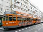 BVB - Tram Be 4/4  465 mit Beiwagen B 1475  mit Werbung unterwegs auf der Linie 16 am 19.09.2008