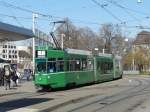 BVB - Be 4/8 682 unterwegs auf der Linie 1 in der Stadt Basel am 19.03.2010