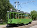 Dante Schuggi auf dem Bruderholz. Der Be 4/4 wurde im Jahre 1915 in Betrieb genommen. Die Aufnahme stammt vom 24.05.2010.